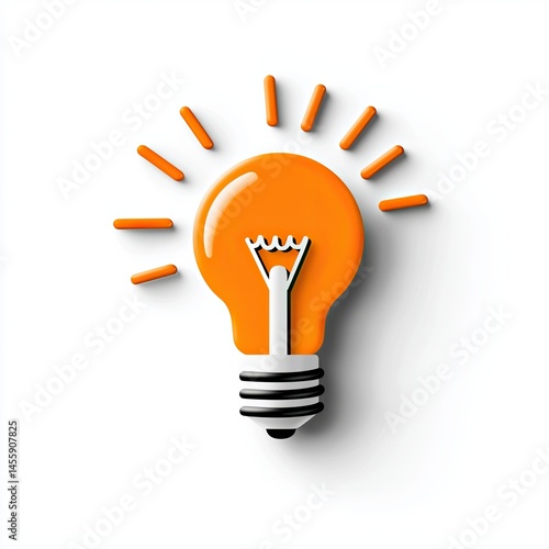 Orange Light Bulb with Radiating Lines