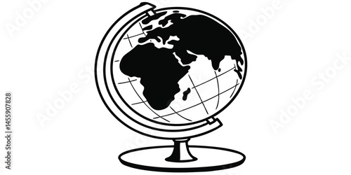 globe silhouette icon travel geography vector illustration