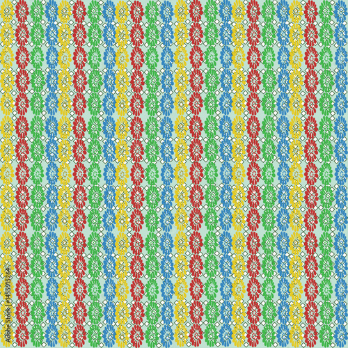 abstract seamless pattern with colorful floras