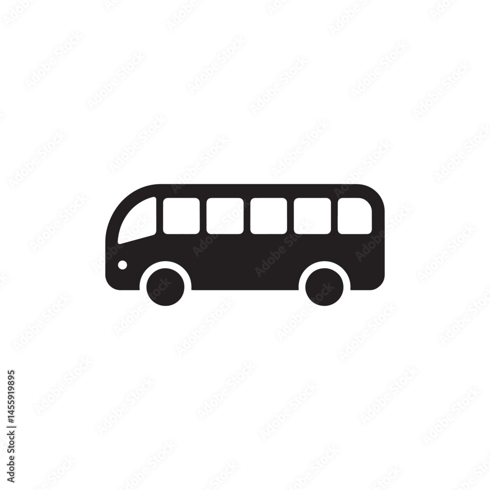 Bus Icon Vector Representing Public Transportation, Travel, and Commuting for Digital Artwork Editable Illustration Isolated on a White Background Bus Icon Vector Representing Public Transportation, Travel, and Commuting for Digital Artwork Editable Illustration Isolated on a White Background