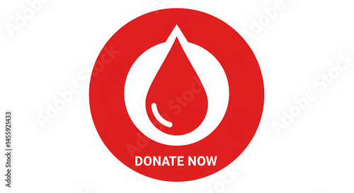 Blood Donation Red Blood Drop Icon and Symbol
