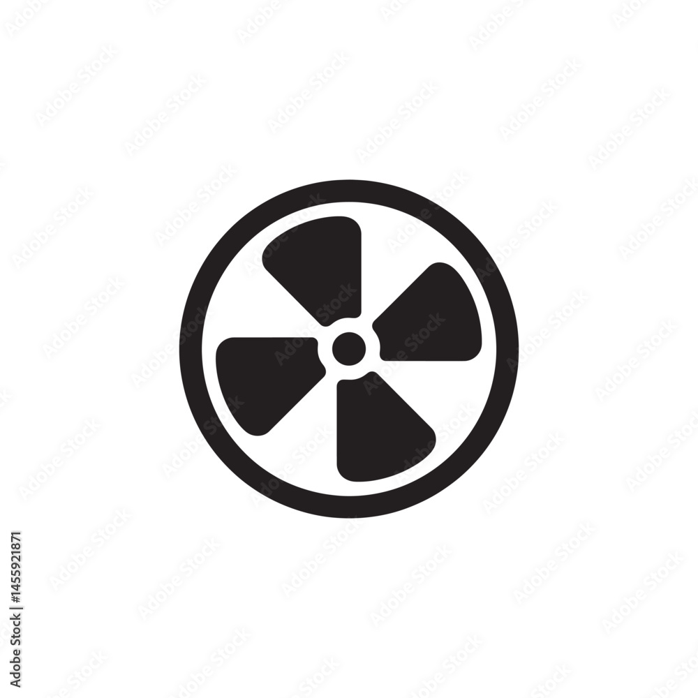 Fan or Propeller Icon Vector Representing Ventilation, Air Circulation, and Cooling Systems for Digital Artwork Editable Illustration Isolated on a White Background Fan or Propeller Icon Vector Representing Ventilation, Air Circulation, and Cooling Systems for Digital Artwork Editable Illustration Isolated on a White Background