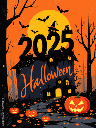 halloween done in gothic style, handwritten way