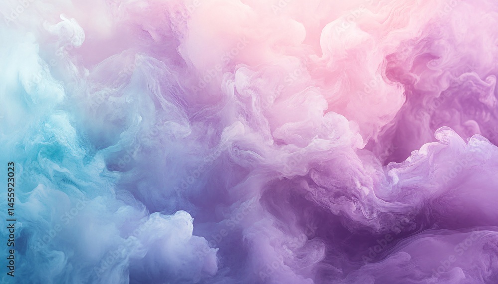 Fototapeta premium Ethereal Swirls of Colorful Clouds in Soft Pastel Tones for Abstract Backgrounds