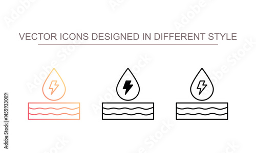 Water Energy icon design with white background stock illustration