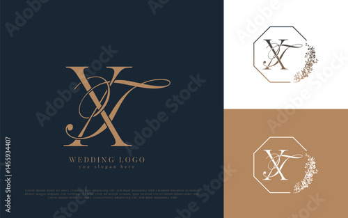 TX wedding concept monogram elegant and elegant logo
