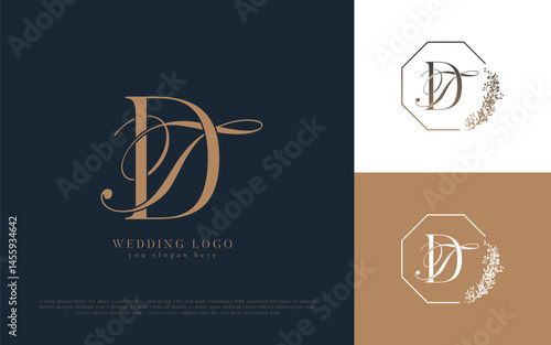 TD wedding concept monogram elegant and elegant logo