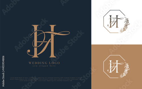 TH wedding concept monogram elegant and elegant logo