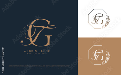 TG wedding concept monogram elegant and elegant logo