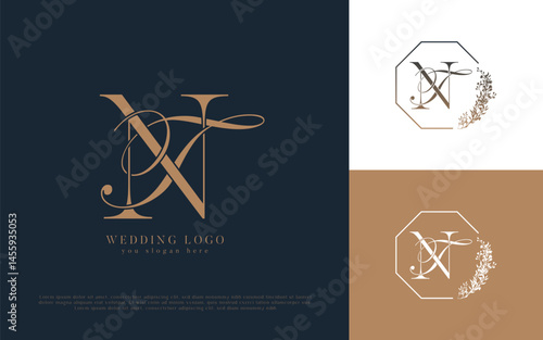 TN wedding concept monogram elegant and elegant logo