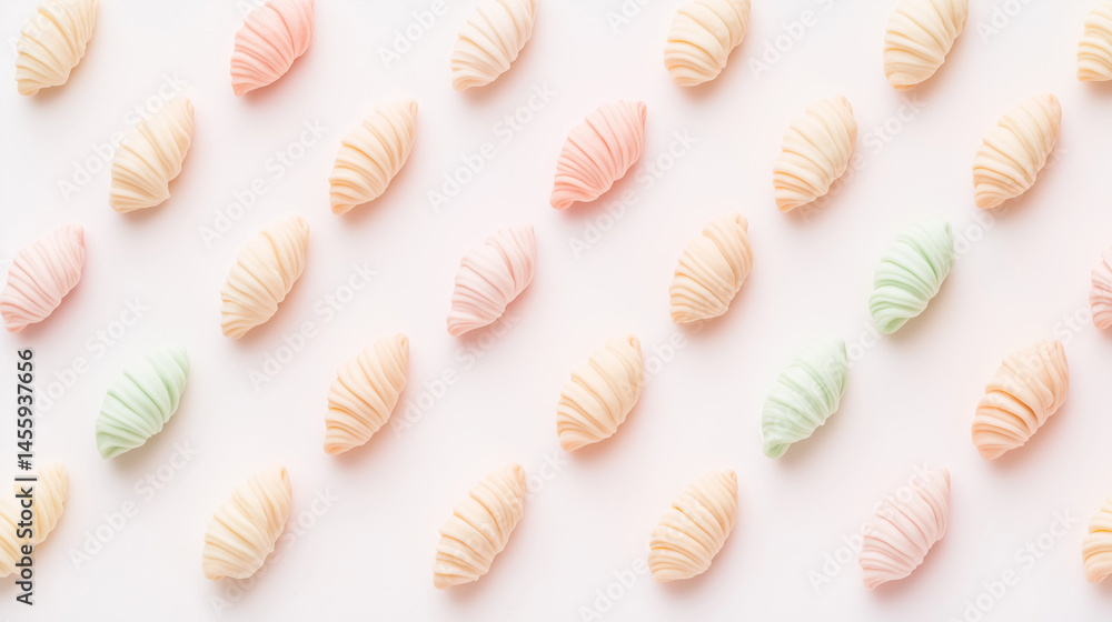 Pastel colored croissant pattern, seamless bread pattern Pastel colored croissant pattern, seamless bread pattern