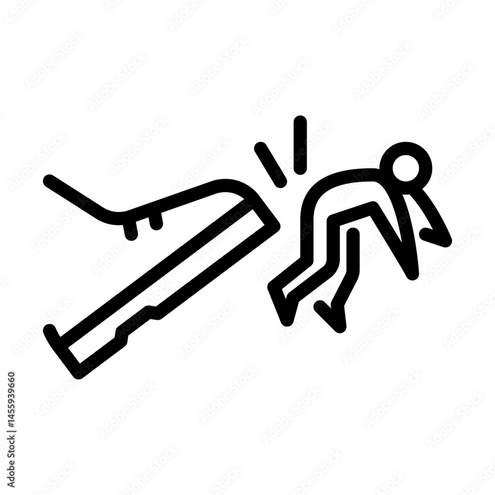 Employee fired outline icon. figure kick out line art illustration. Employee fired outline icon. figure kick out line art illustration.