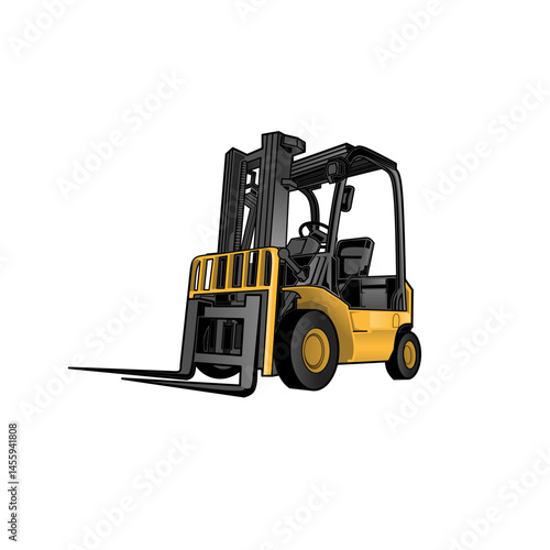 forklift realistic vector illustration isolated