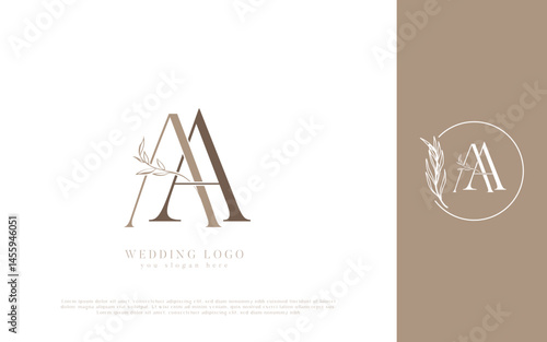 AA initial monogram wedding logo