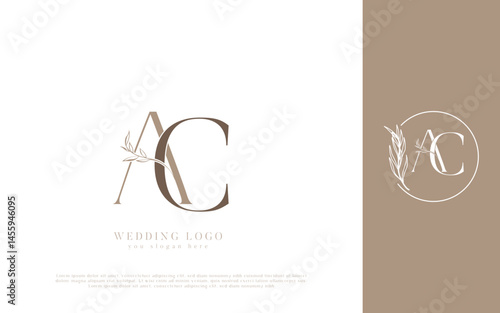 AC initial monogram wedding logo