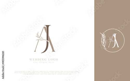 AJ initial monogram wedding logo