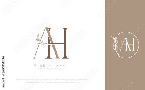 AH initial monogram wedding logo
