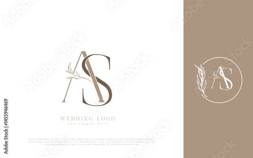 AS initial monogram wedding logo
