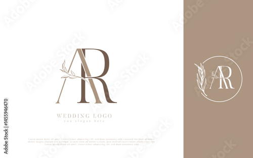 AR initial monogram wedding logo