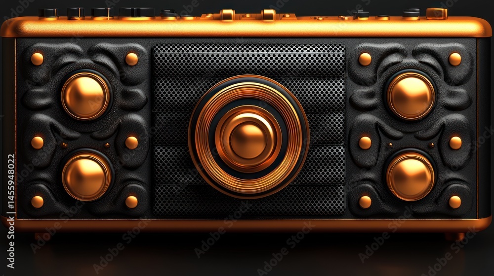 Fototapeta premium Elegant Retro Radio: A Masterpiece of Design and Craftsmanship
