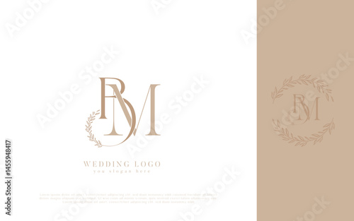 BM Abstract Letters Wedding Monogram Logo