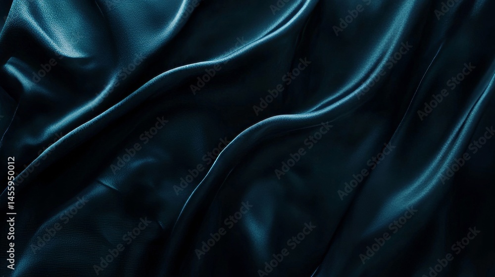Fototapeta premium Dark, blurry backdrop. Like smooth, dark blue silk. Fancy look with room for your message. Soft, wavy lines. Good for holidays, birthdays, or awards. A simple design to start with. 
