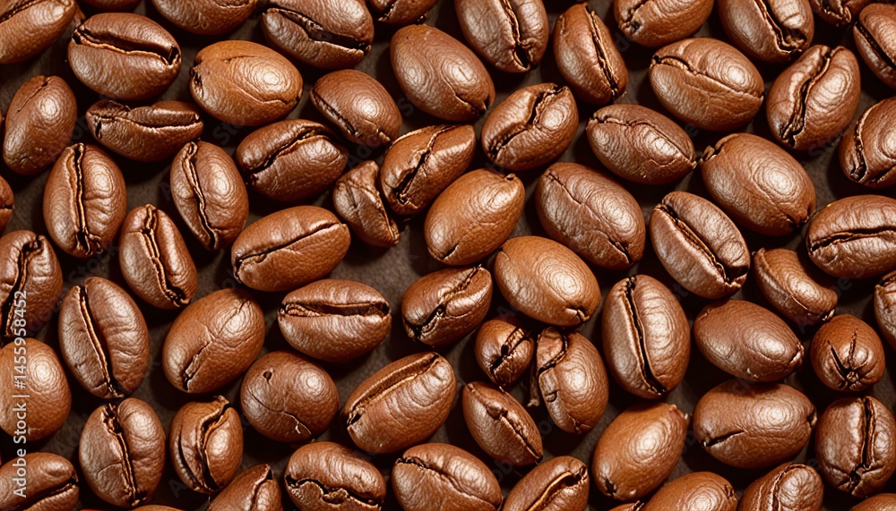 Fototapeta premium Photo Abstract coffee bean patterns, with repeating shapes and varying shades of brown.