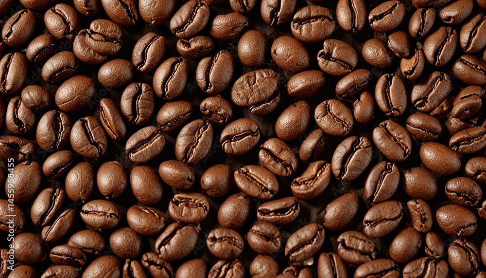 Naklejka premium Abstract coffee bean patterns, with repeating shapes and varying shades of brown.