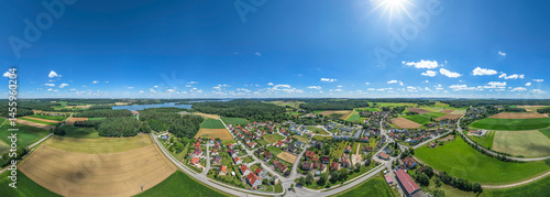 Obraz na płótnie Die Urlaubsregion Fränkisches Seenland rund um die Ortschaft Langlau am Kleinen Brombachsee w salonie