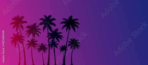 sfondo, sagoma, silhouette, palme tropicali, estate, mare, tramonto, paesaggio, spiaggia, vacanze, relax, 