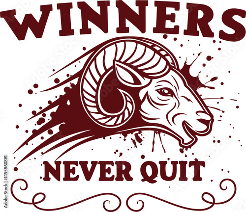 winner Never Quite typography Tshirt Design Print  Ready epos cut file 