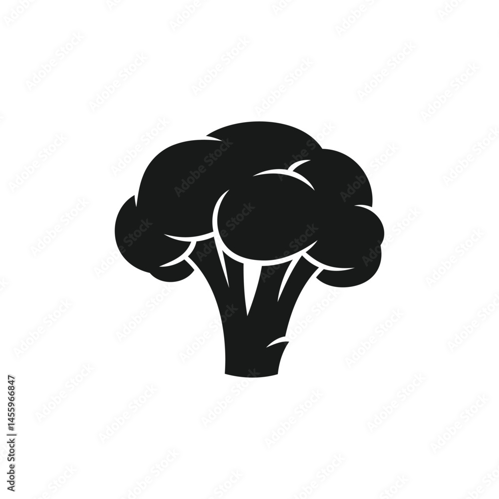 broccoli vector illustration. broccoli silhouette design on white background broccoli vector illustration. broccoli silhouette design on white background