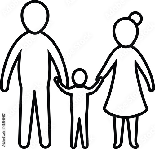 A vector illustration depicts a silhouette icon of a man and woman representing family and relationship design