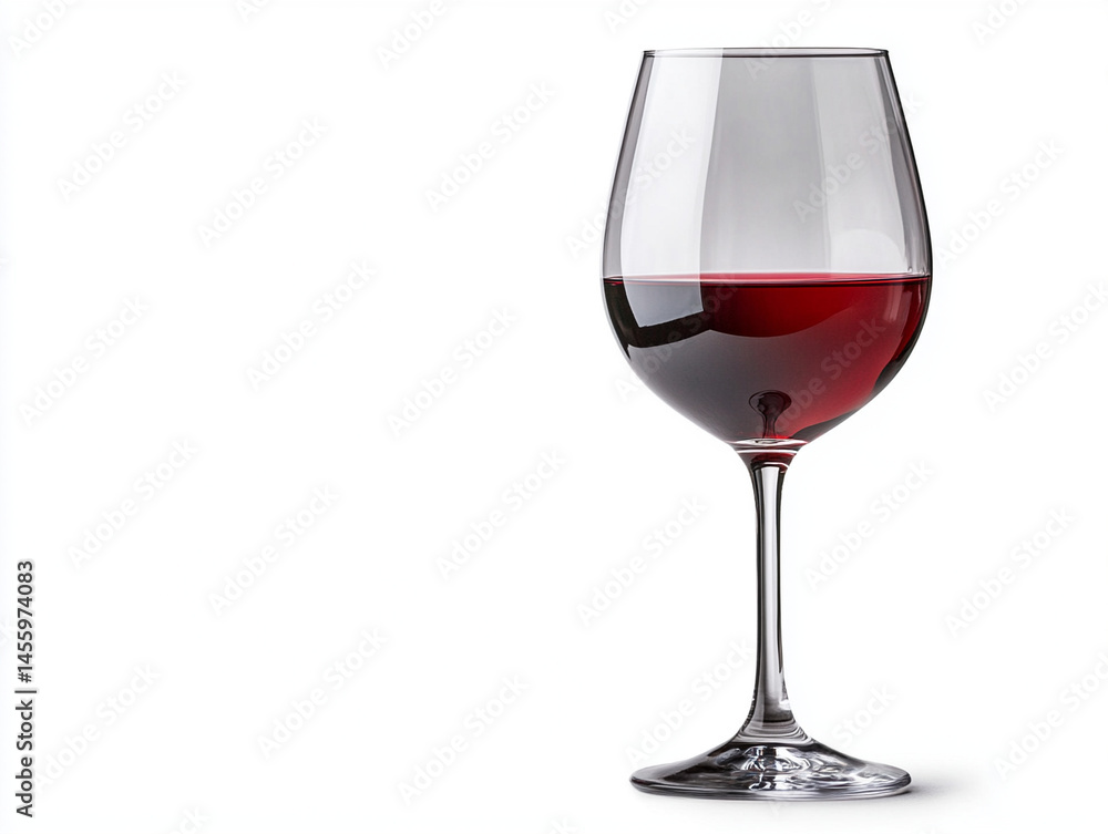Glass of red wine, isolated on white, elegant drink composition. Glass of red wine, isolated on white, elegant drink composition.