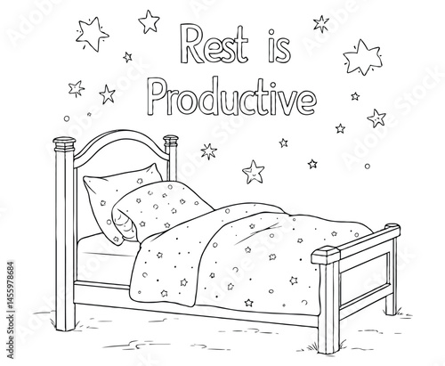 Sleepy Stars Rest is Productive Coloring Page