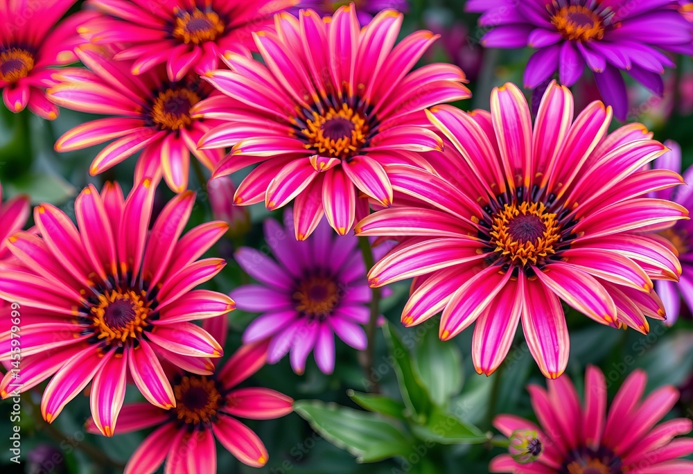 Fototapeta premium Gazania flowers in a vibrant display.