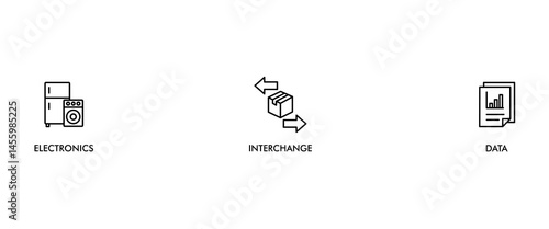 EID banner web icon vector illustration concept for electronic data interchange of business documents standard format with a cloud server, exchange, database, file, chart, automation, and process