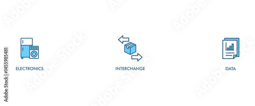 EID banner web icon vector illustration concept for electronic data interchange of business documents standard format with a cloud server, exchange, database, file, chart, automation, and process