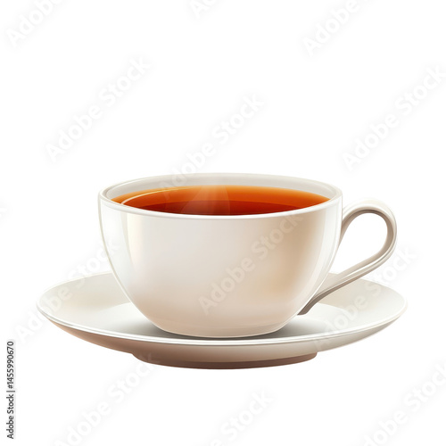 Wallpaper Mural Warm cup of tea on a white saucer with steam rising in a cozy atmosphere Torontodigital.ca