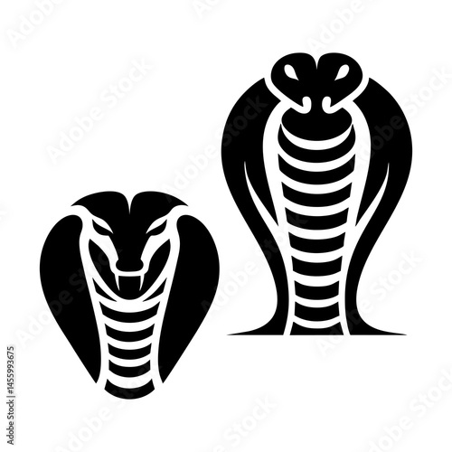 Cobra Silhouette Deadly Venomous Predator Snake Exotic Wild Animal Illustration Dangerous Vector Jungle Wildlife Shadow Dark Art Reptile Symbolism Fear Cold Tropical Mysterious