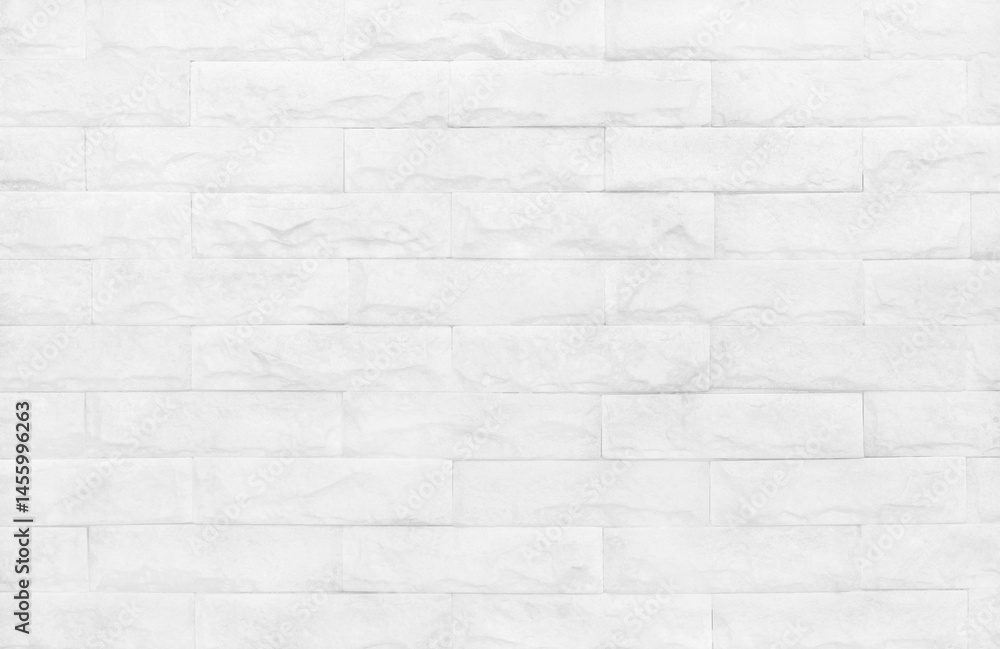 Fototapeta premium White brick wall texture background for design art work.