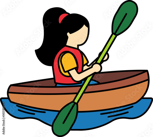 icon of a woman paddling a canoe