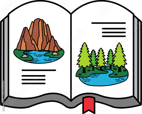 icon of tourist attraction guide book