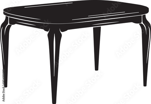 Table Silhouette Vector – Simple Black Furniture Illustration