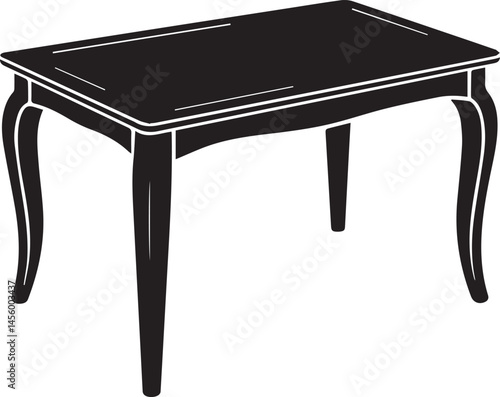 Table Silhouette Vector – Simple Black Furniture Illustration