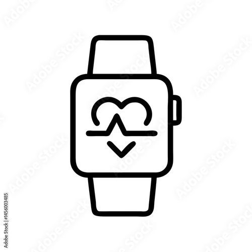 smartwatch with pulse on transparent background for web and graphic design