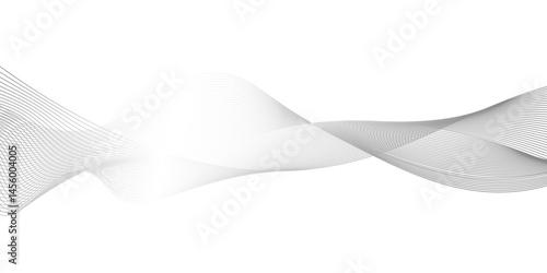 Abstract black wave banner template.science concept. Asset for banner, overlay, collage, Abstract black wave lines on white background,black wave for design brochure, website, flyer.
