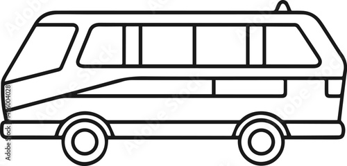 airport shuttle outline vector illustration line art coloring book page