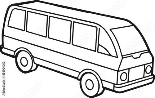 airport shuttle outline vector illustration line art coloring book page