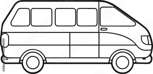 airport shuttle outline vector illustration line art coloring book page